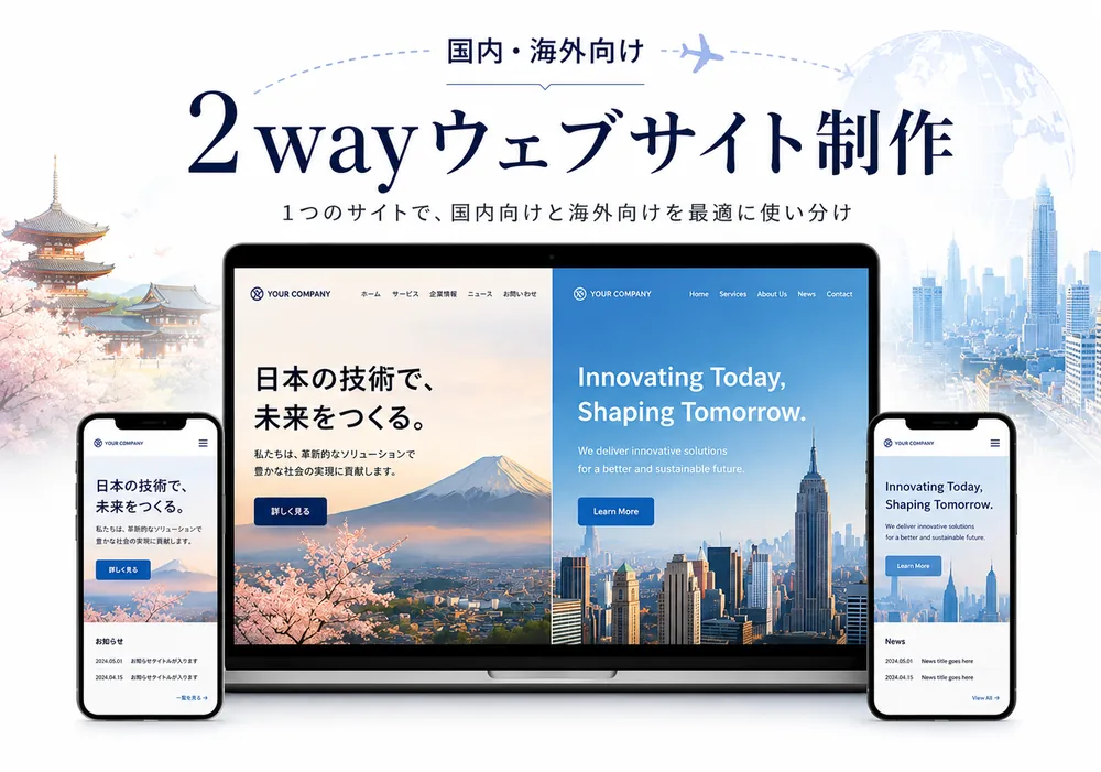 国内・海外向け2wayウェブサイト制作
